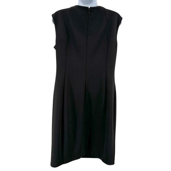 Calvin Klein Dress WMNS 12 Black W/ Chain At Neckline Sleeveless Sheath Stretch - Picture 3 of 8
